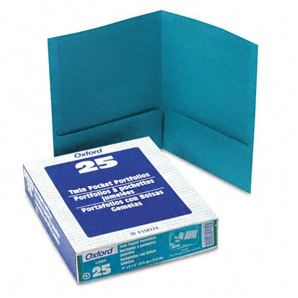 Esselte Pendaflex Corporation Esselte Pendaflex 53442 Twin-Pocket Linen Paper Portfolio  Teal 53442